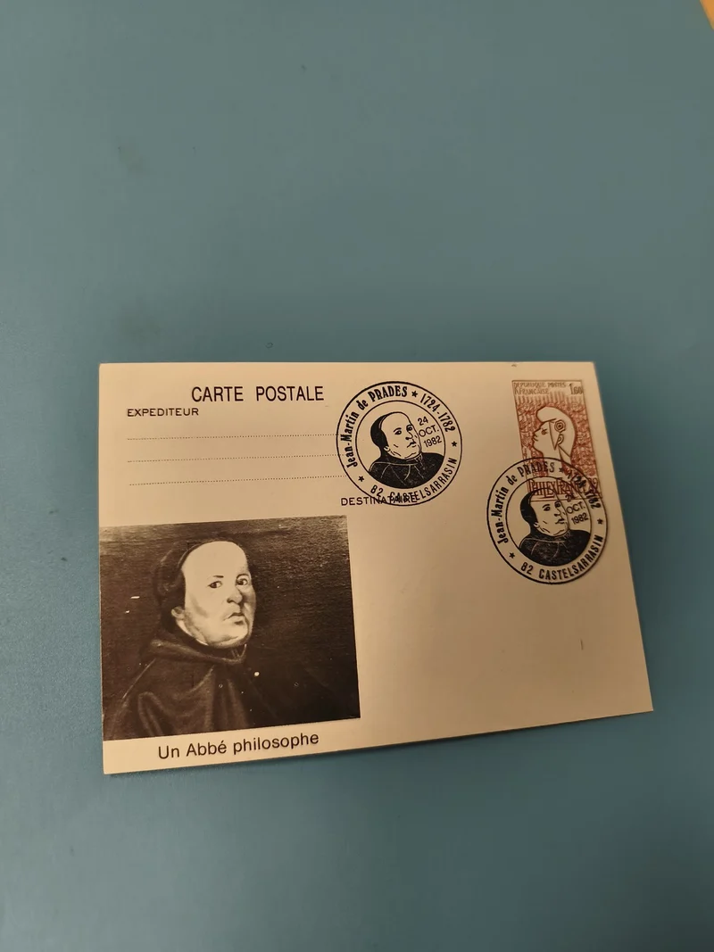 Enveloppe FDC premier jour Prades 1982 timbre Abbé philosophe portrait