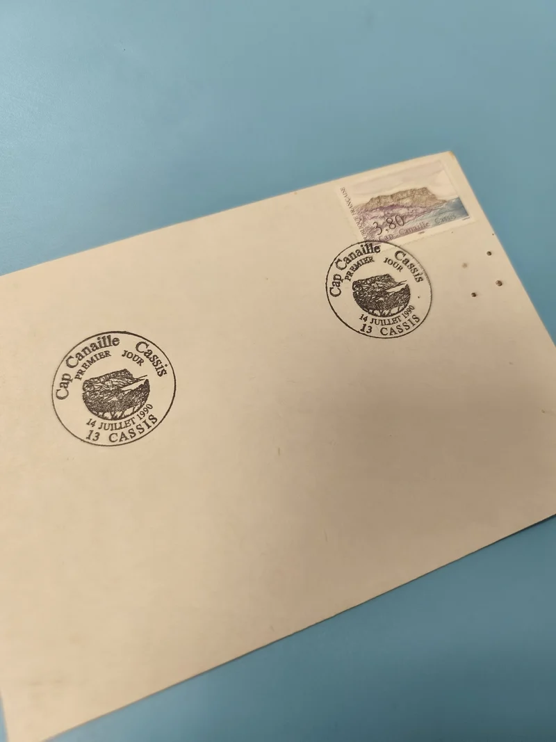 Enveloppe FDC Cap Canaille Cassis 1990 avec timbre 3,80 affranchissement premier