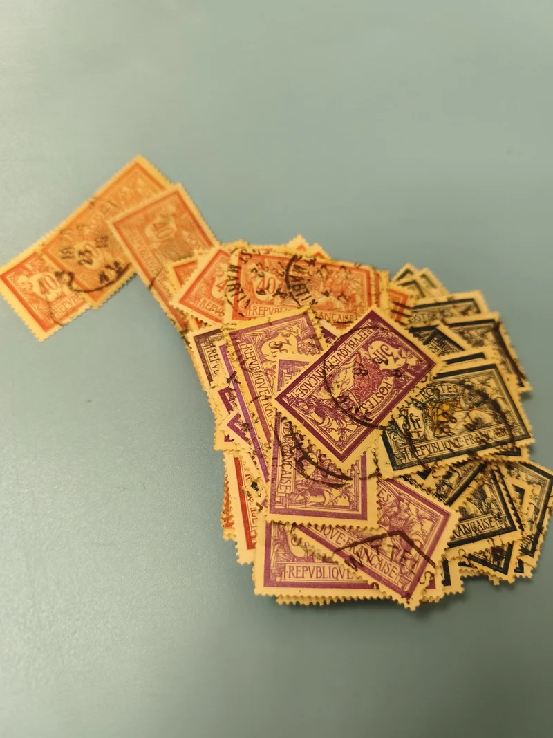 Gros lot anciens timbres France oblitérés couleurs variées collection (Ref 2)