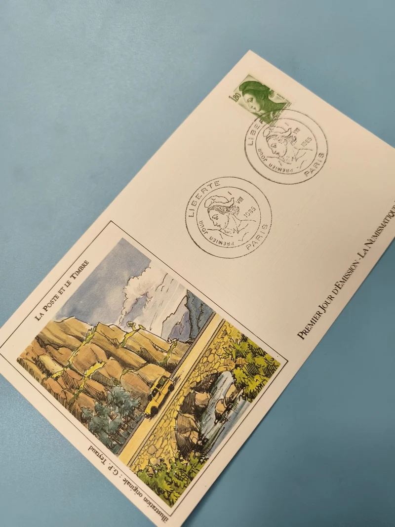 Enveloppe premier jour d?émission FDC timbre Marianne vert et illustration monta