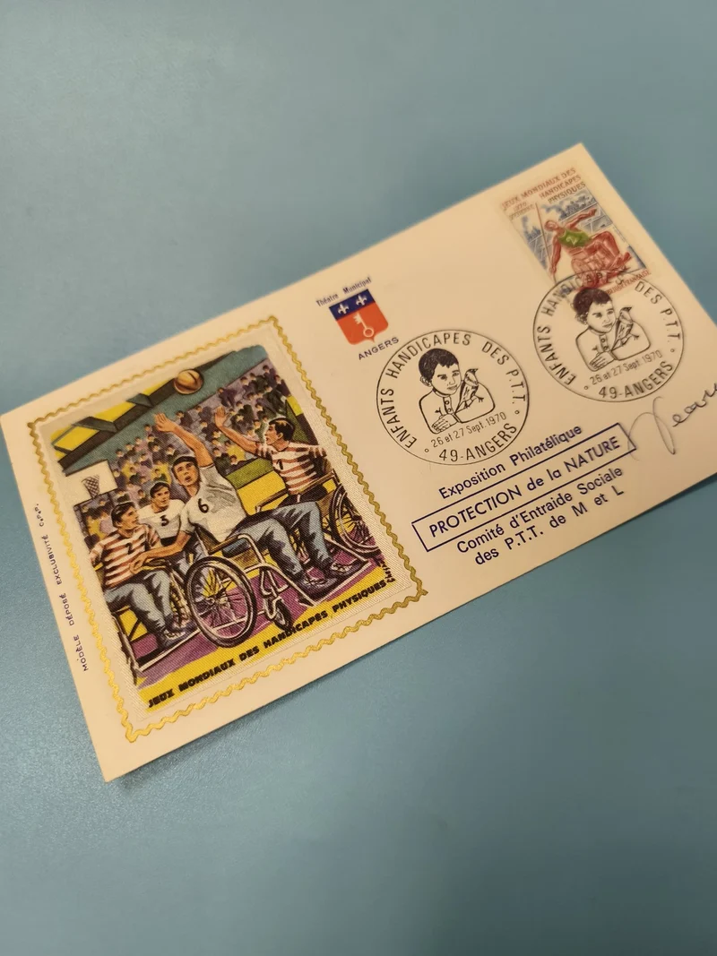 Enveloppe FDC premier jour d?émission Jeux Mondiaux Handicapés Angers 1979
