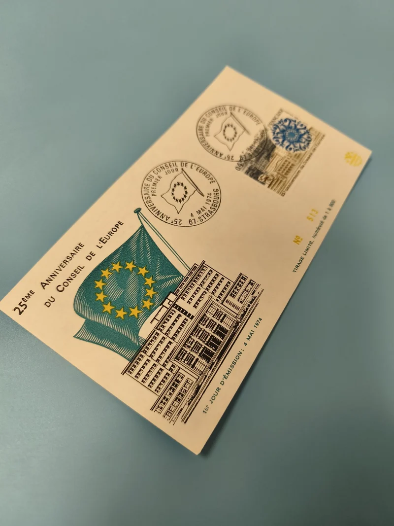 Enveloppe FDC 1er jour Conseil de l'Europe 25e anniversaire Strasbourg