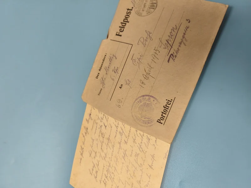 Ancienne enveloppe Feldpost WW1 1915 manuscrite cachet militaire philatélie