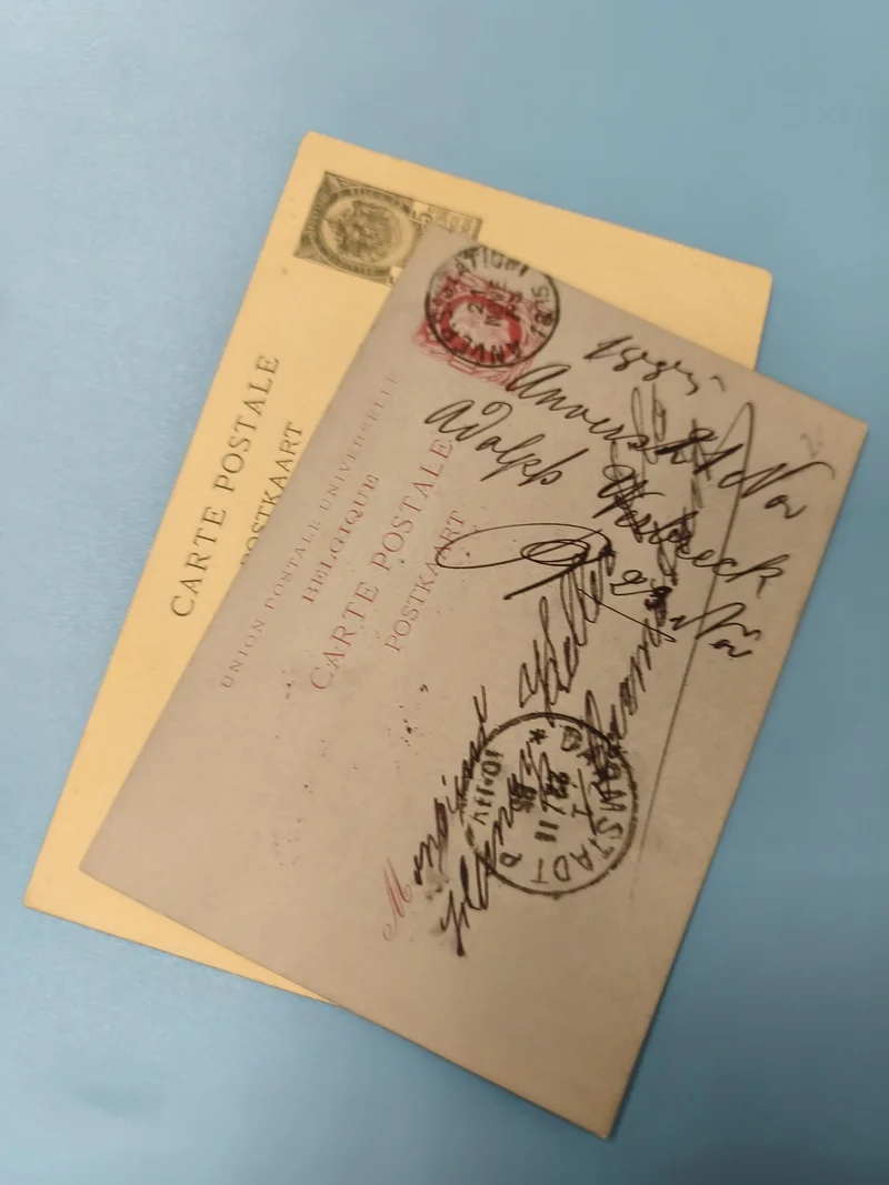 Ancienne carte postale début XXe France philatélie timbre cachet postal