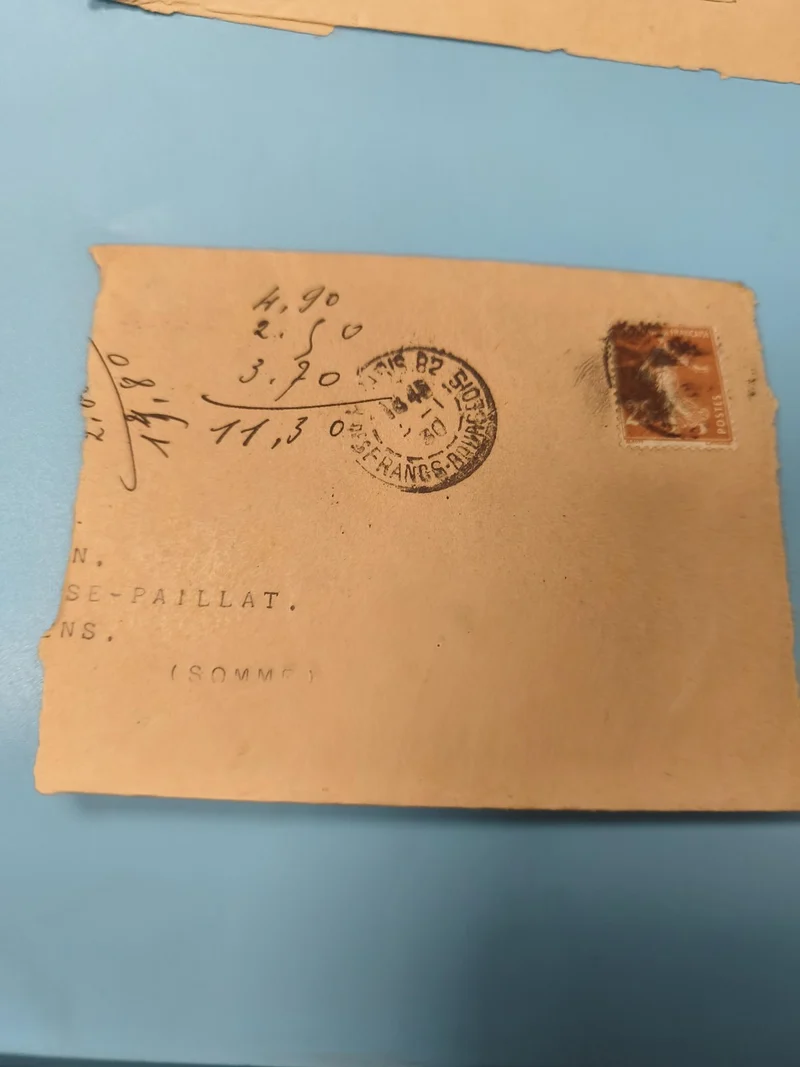 Ancienne enveloppe oblitérée début XXe philatélie timbre France (Ref 6)