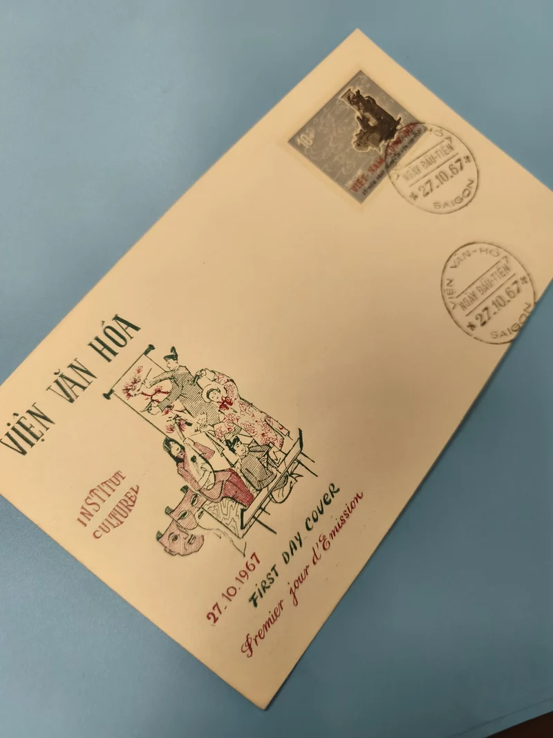 Ancienne enveloppe FDC Viêt Nam 1967 Institut Culturel timbre et cachet