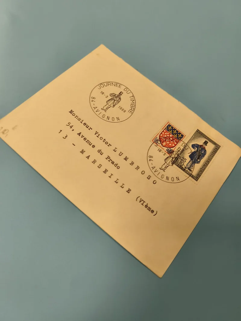 Ancienne enveloppe oblitérée Journée du Timbre Avignon 1968, timbres collection