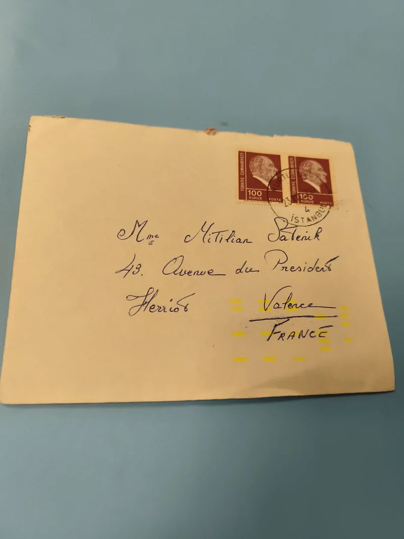 Ancienne enveloppe timbrée Turquie oblitérée, philatélie collection, vintage