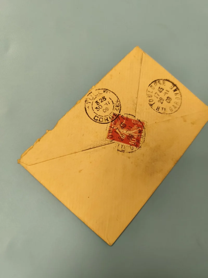 Ancienne enveloppe timbrée oblitérée philatélie collection vintage France