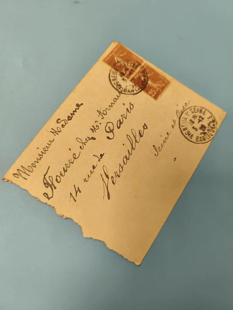 Ancienne enveloppe timbrée oblitérée Paris Versailles pour collection philatélie