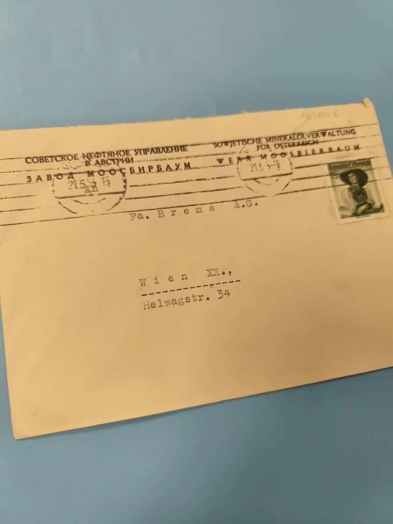 Ancienne enveloppe oblitérée URSS Autriche timbre collection philatélie vintage