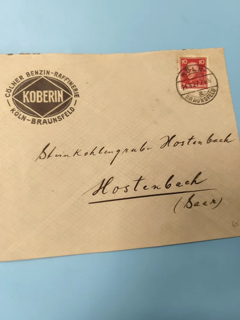 Ancienne enveloppe timbrée KOBERIN oblitérée Allemagne philatélie collection