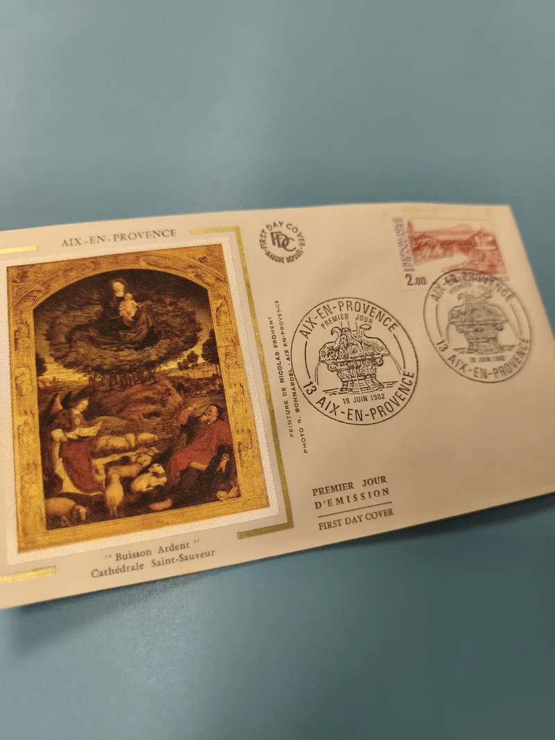 Enveloppe FDC Premier Jour Aix-en-Provence Buisson Ardent Cathédrale Timbre