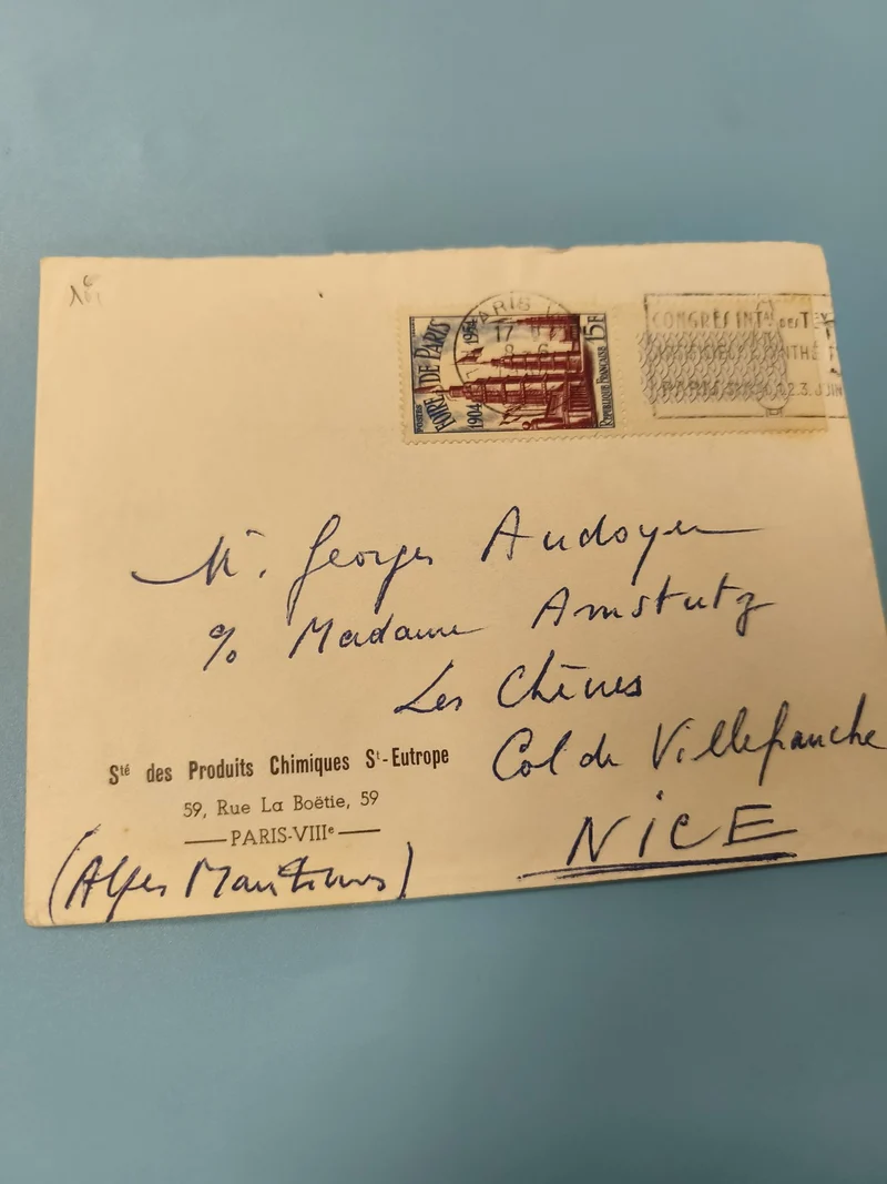 Ancienne enveloppe timbrée oblitérée Paris Nice philatélie collection vintage