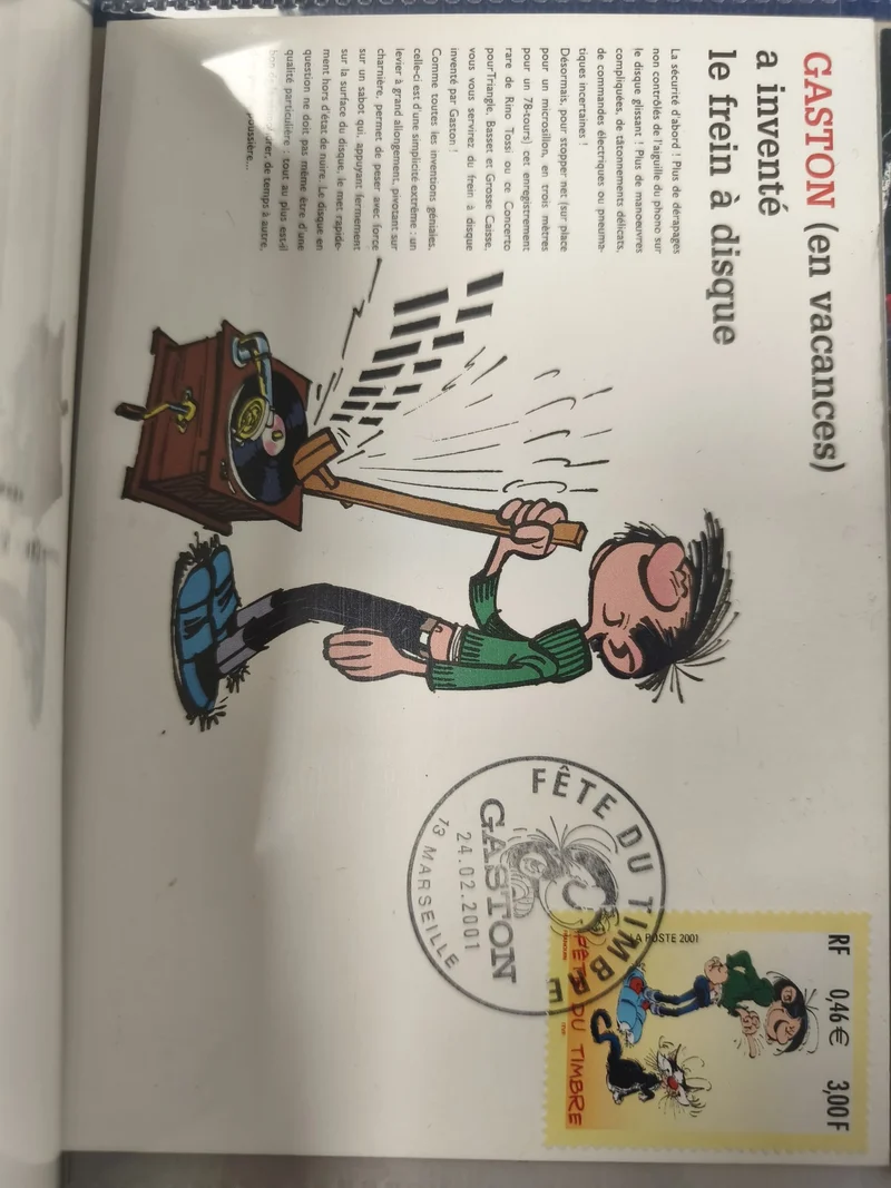 Ancien FDC Gaston Lagaffe 2001 ? Premier jour, timbre illustré BD