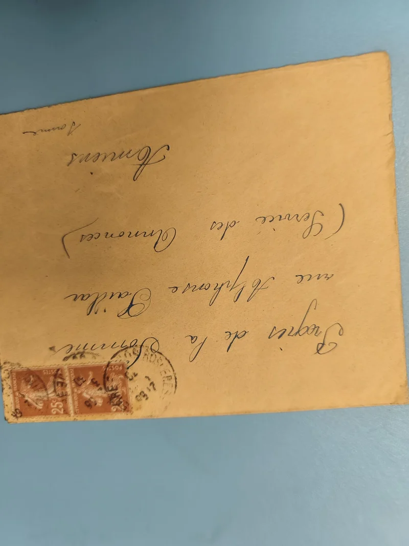 Ancienne enveloppe oblitérée philatélie début XXe timbres France vintage