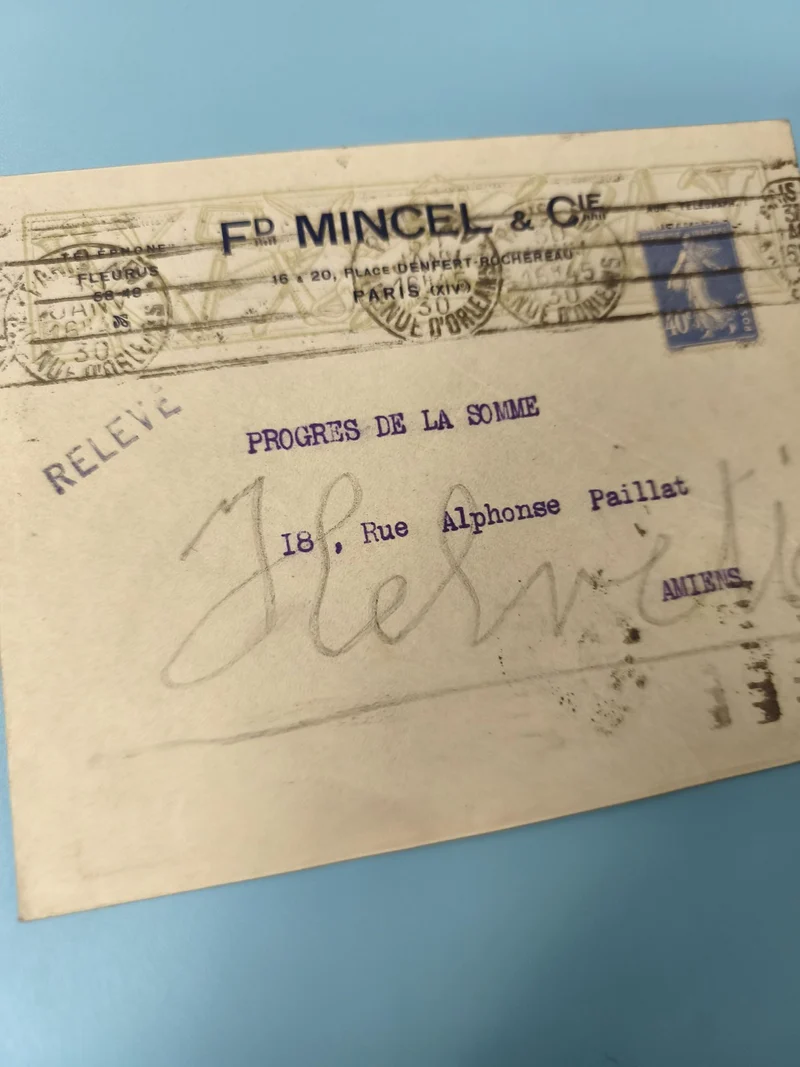Ancienne enveloppe oblitérée début XXe, Paris, timbre Semeuse, philatélie