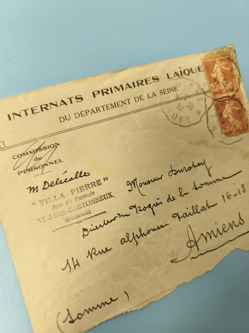 Ancienne enveloppe oblitérée début XXe philatélie timbres 25c France (Ref 6)
