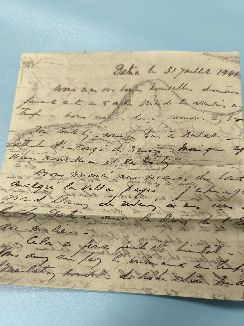 Ancienne lettre manuscrite France 1941, papier d?époque, collection vintage