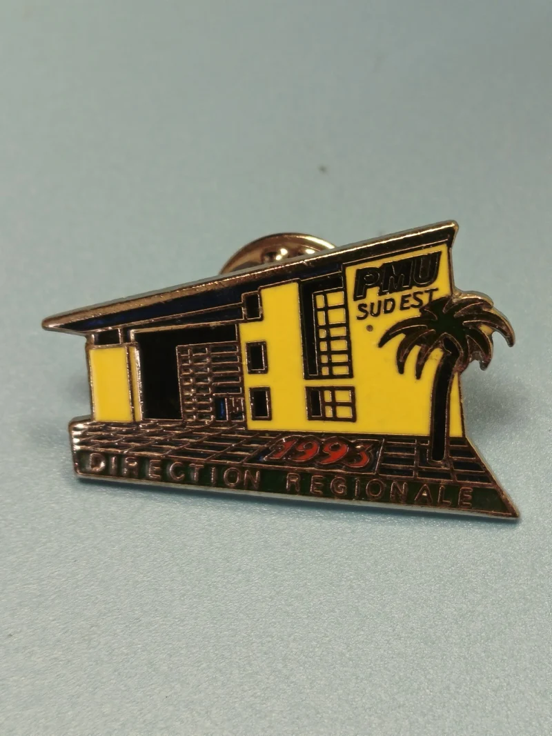 Pin's vintage PMU Sud Est 1993 direction régionale, émaillé, palmier
