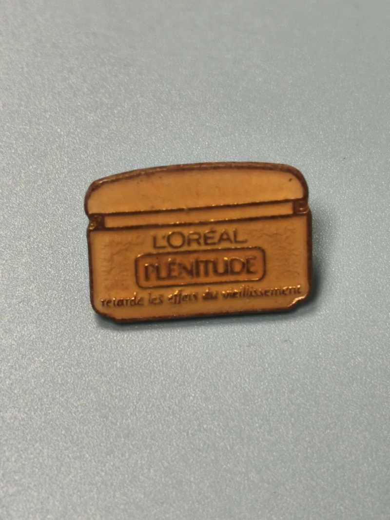 Vintage pin's L'Oréal Plénitude crème, badge publicitaire ancien, collection bea