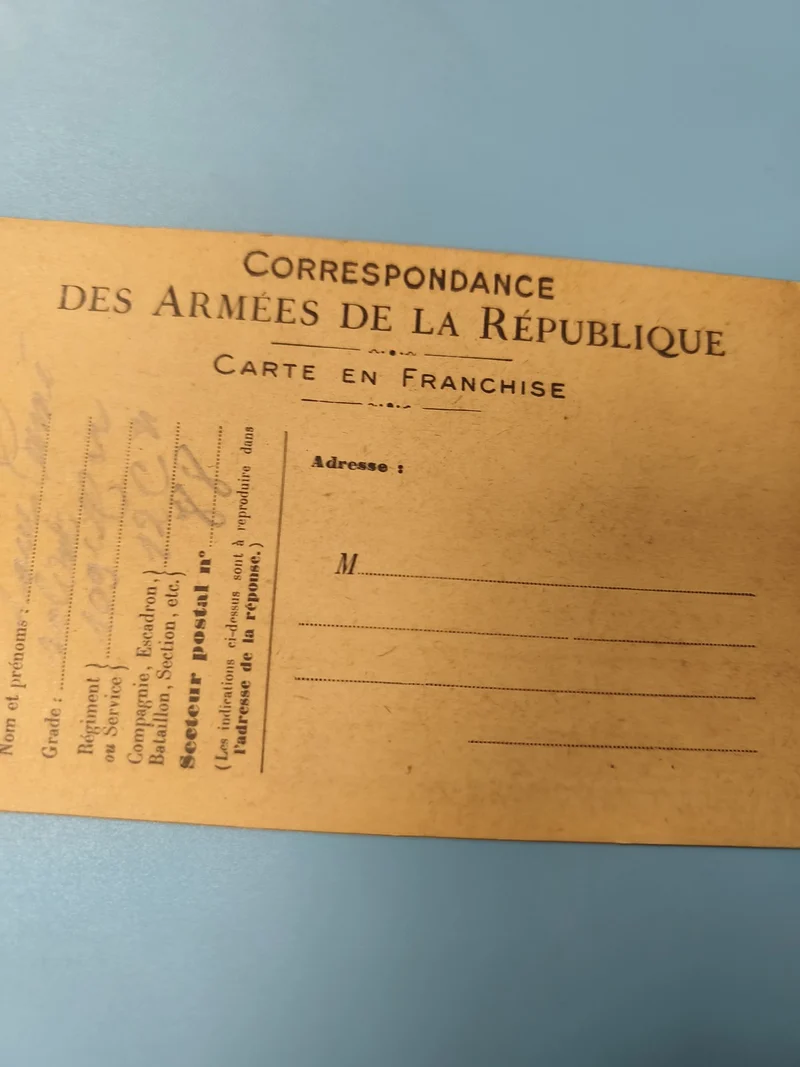 Ancienne carte postale militaire Armées de la République ? correspondance vintag