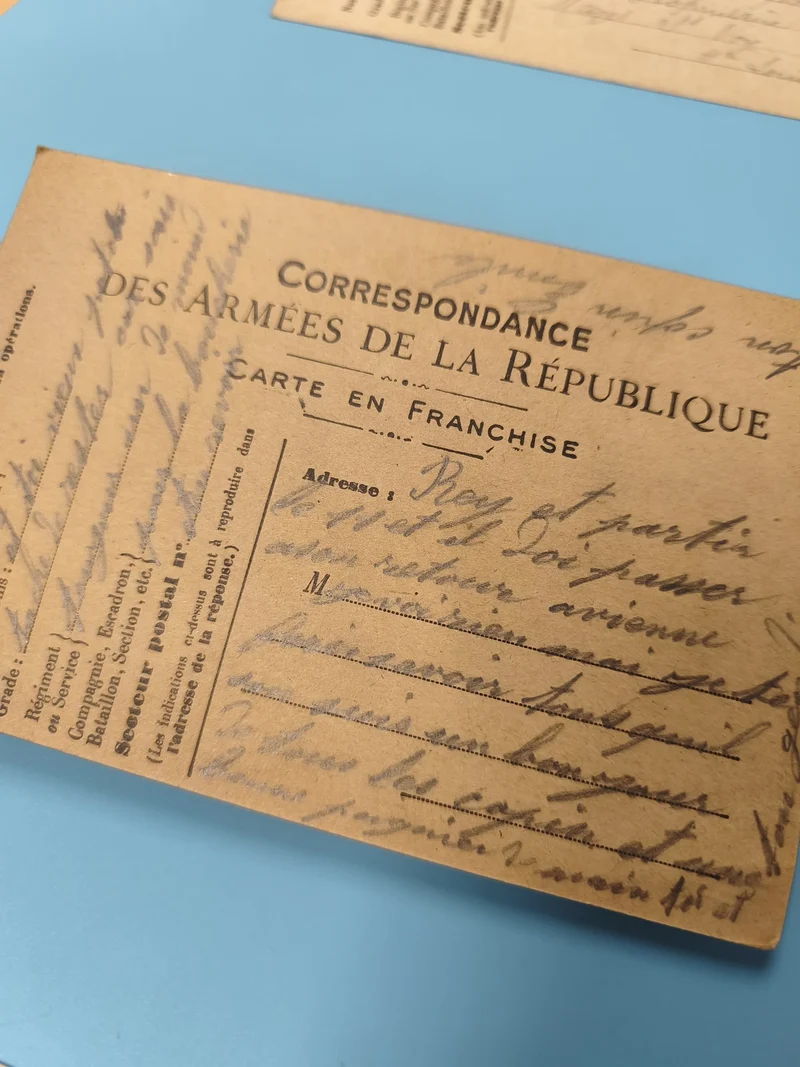 Ancienne carte postale armée française, correspondance militaire vintage