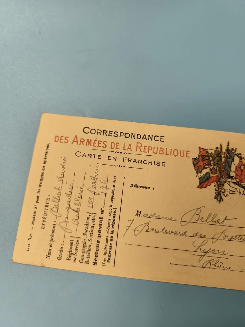 Ancienne carte postale militaire Correspondance Armées République vintage