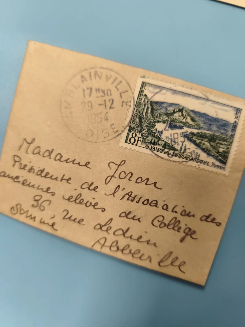 Ancienne enveloppe oblitérée 1954 philatélie, timbre Vallée de la Seine, France