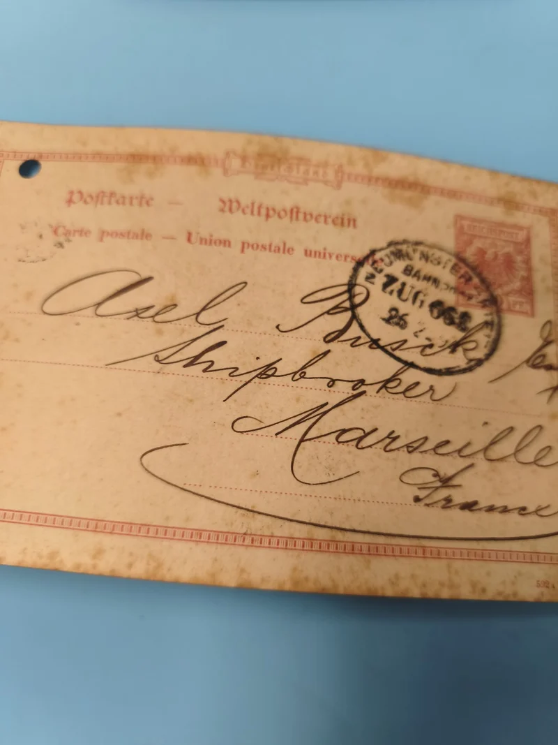 Ancienne enveloppe oblitérée fin XIXe philatélie Allemagne Marseille (Ref 9)