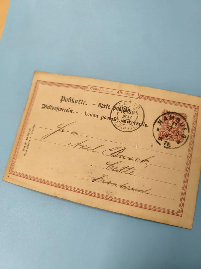 Ancienne enveloppe oblitérée XIXe philatélie Allemagne France vintage (Ref 9)