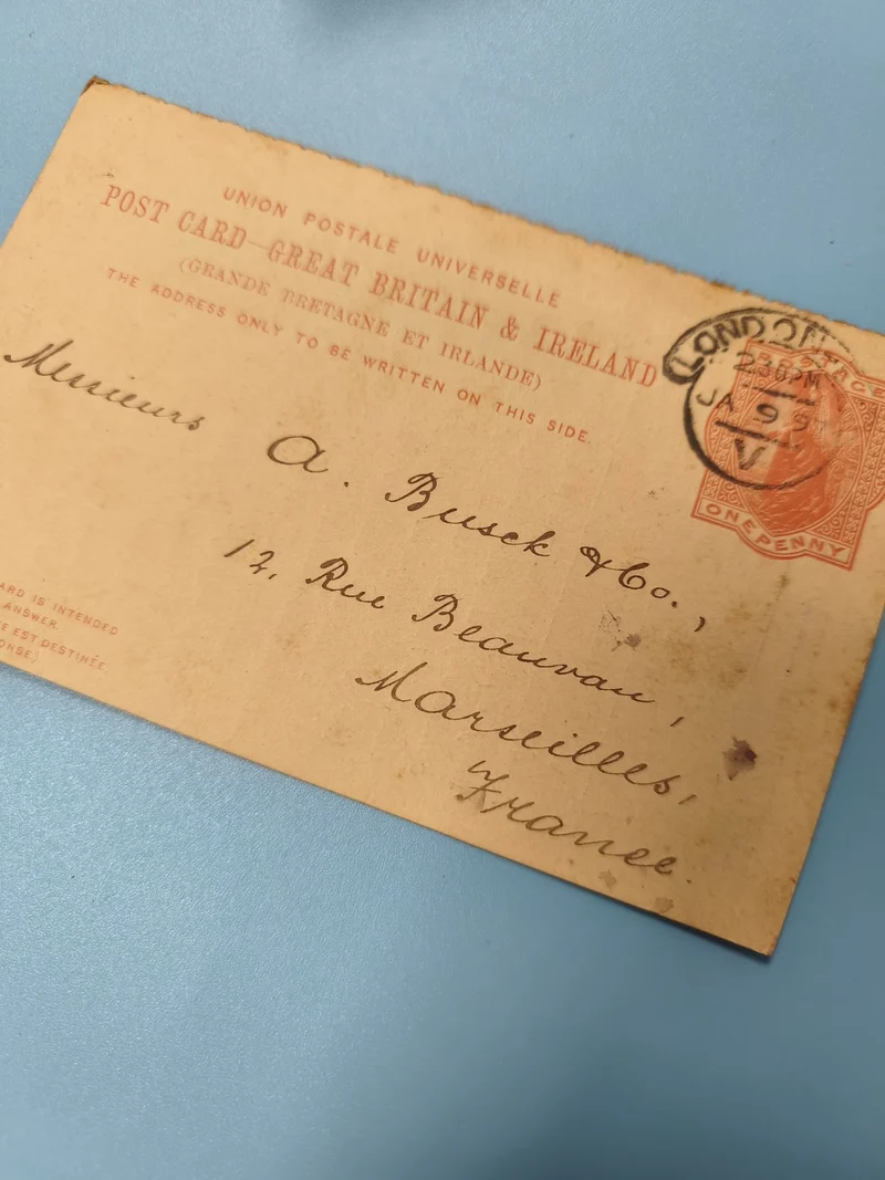Ancienne enveloppe oblitérée XIXe philatélie Royaume-Uni timbre 1 penny (Ref 9)