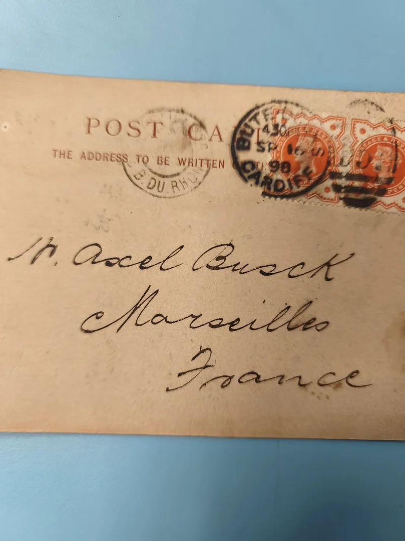 Ancienne enveloppe oblitérée fin XIXe philatélie France Marseille (Ref 9)