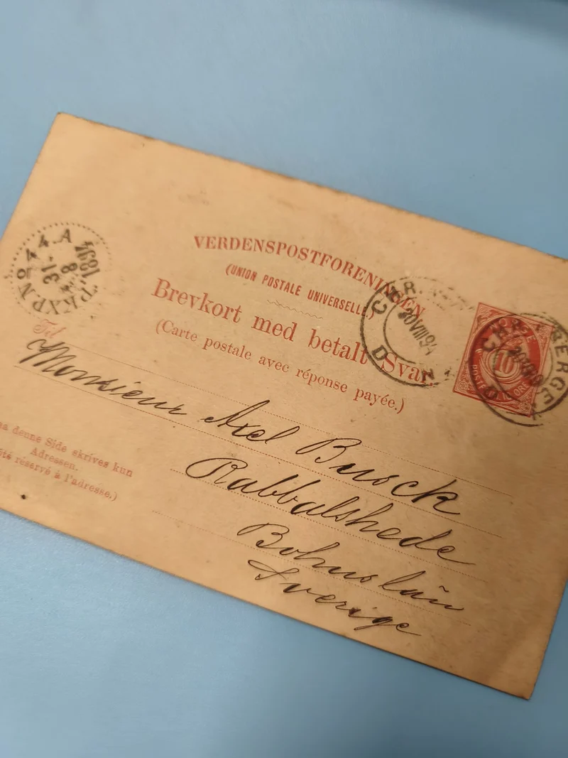 Ancienne enveloppe oblitérée XIXe philatélie carte postale Suède ref 9