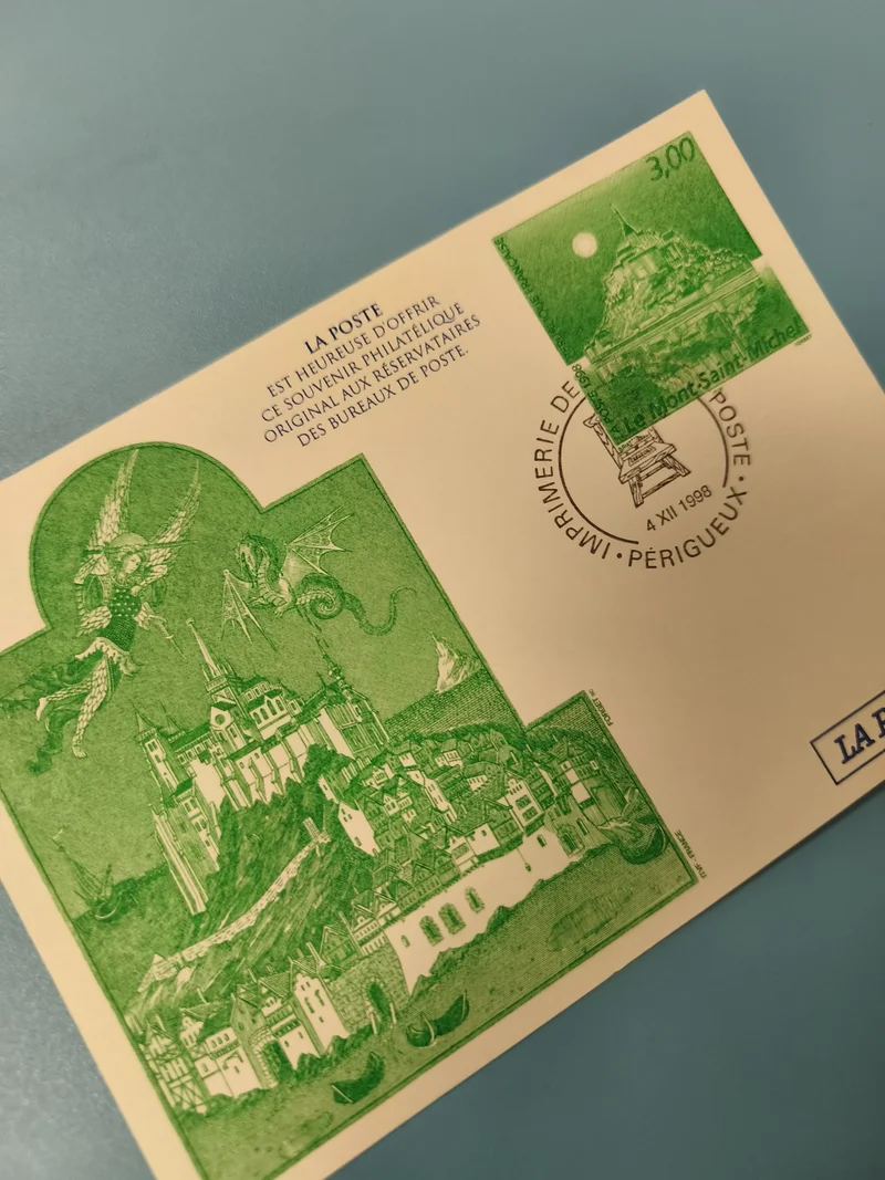 Ancienne enveloppe FDC Mont Saint-Michel 1998 timbre premier jour philatélie