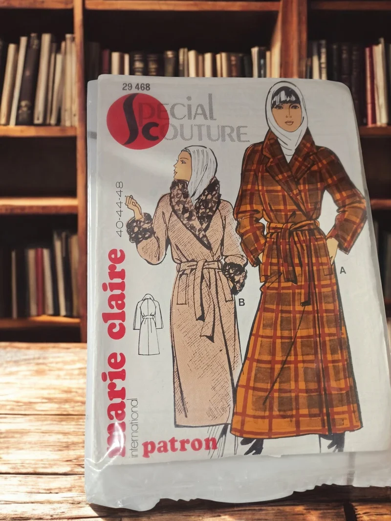 Rare patron couture vintage Marie Claire, manteau femme rétro, Spécial Couture