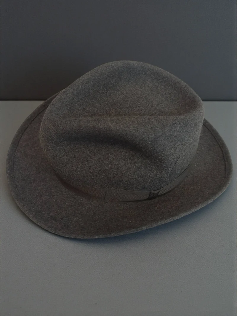 Chapeau homme vintage Mossant gris feutre ancien rétro accessoire élégant