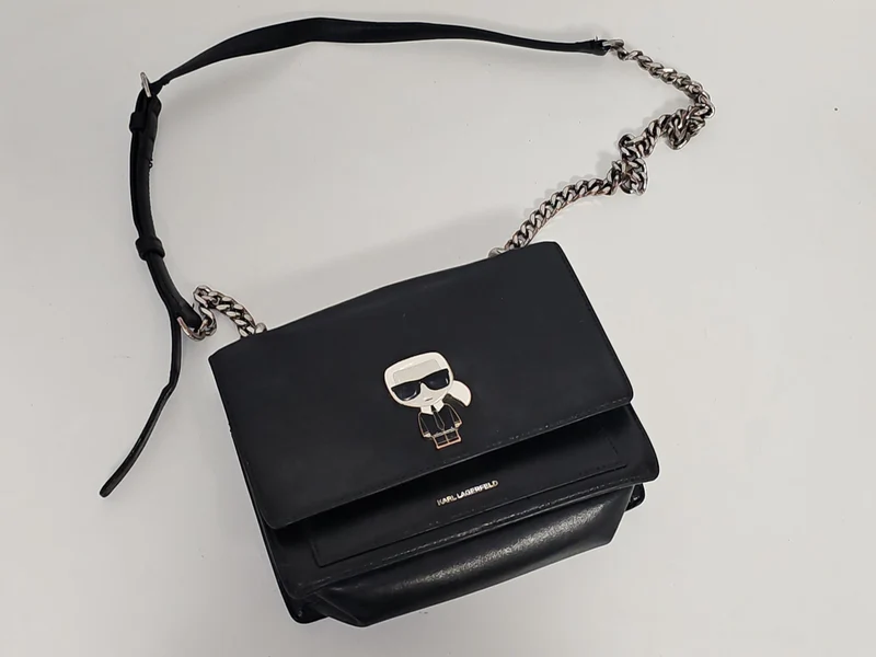Sac à main Karl Lagerfeld en cuir authentique, élégant, marque de créateur