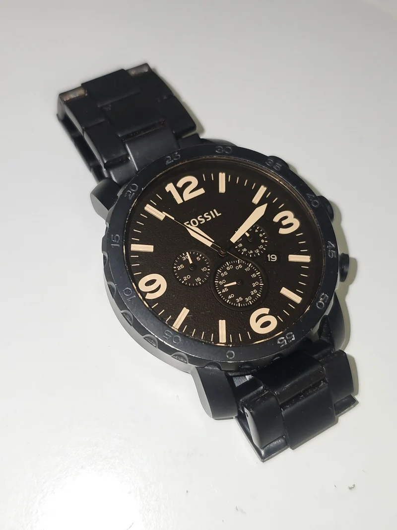 Montre homme Fossil fonctionnelle, montre-bracelet élégante d'occasion, accessoi