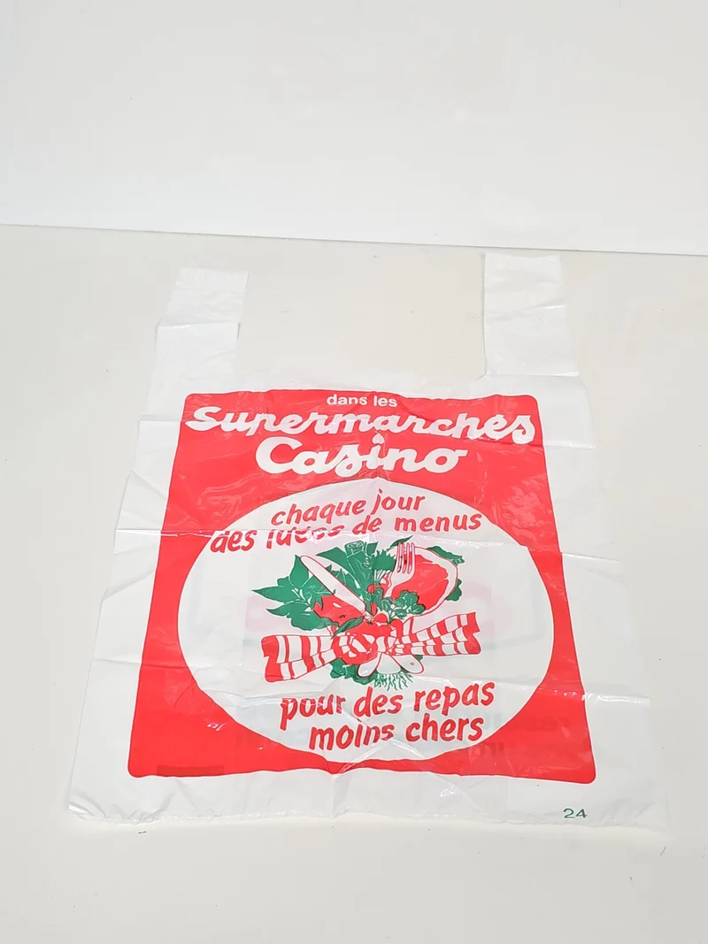 Vintage sachet plastique supermarché Casino ancien rétro rare collection emballa