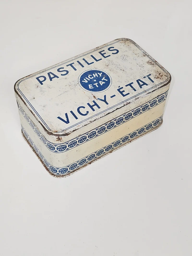 Vintage ancienne boîte publicitaire rétro pastilles Vichy collection déco France