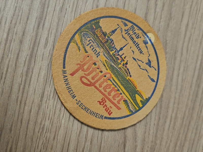Sous-bock ancien rétro bière Prifterer, collection vintage, rare coaster pub