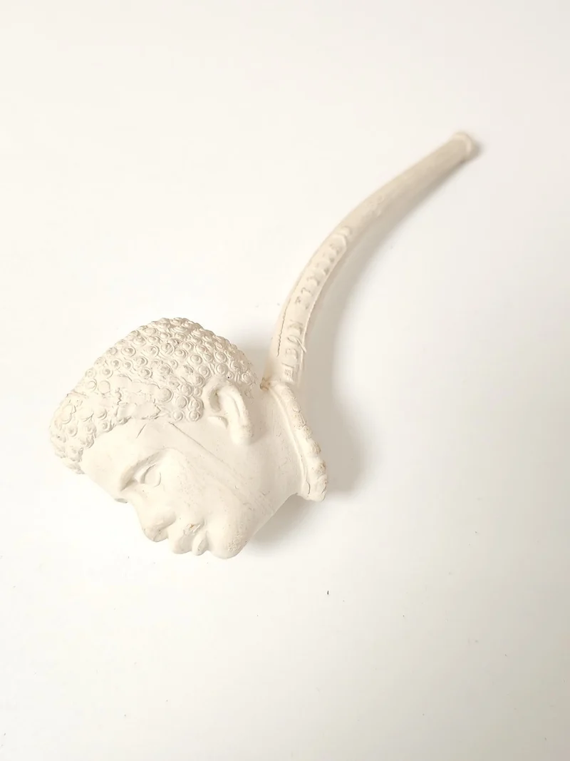 Pipe vintage en argile figurine africaine Geodewaagen Bon Fumeur ancienne collec