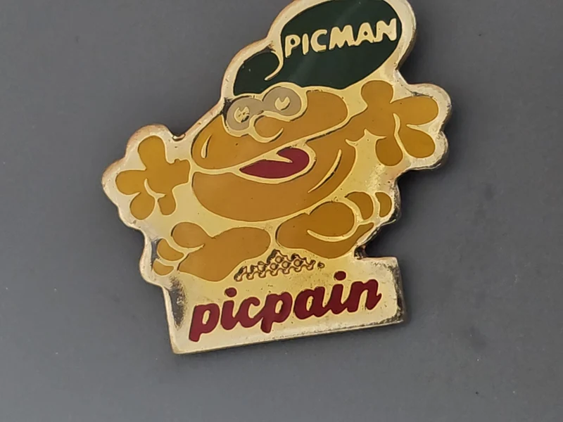 Pin's rétro ancien Picpain collection vintage badge broche publicitaire rare