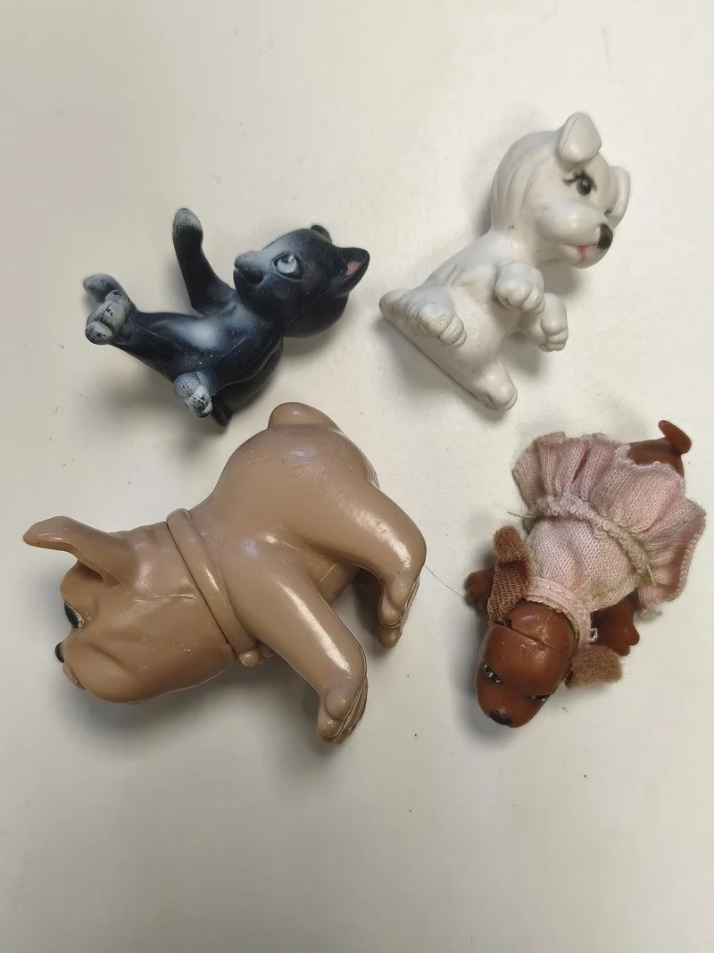 Lot 6 figurines animaux anciens rétro vintage pour collection décoration