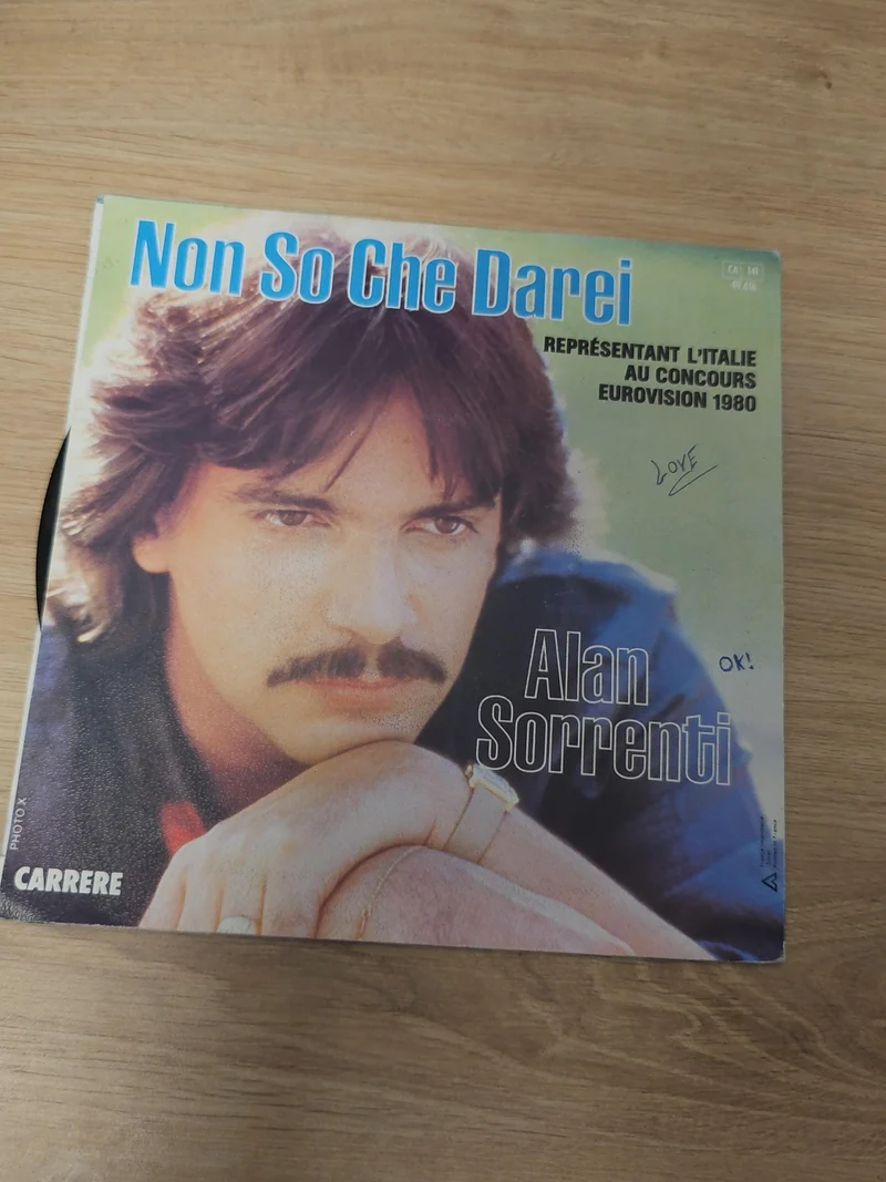 Vintage 45 tours Alan Sorrenti disque ancien rétro collection vinyle occasion