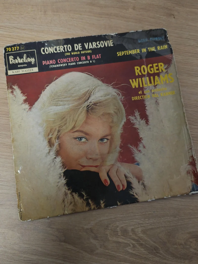 Vintage 45 tours ancien disque vinyle Roger Williams collection rétro musique