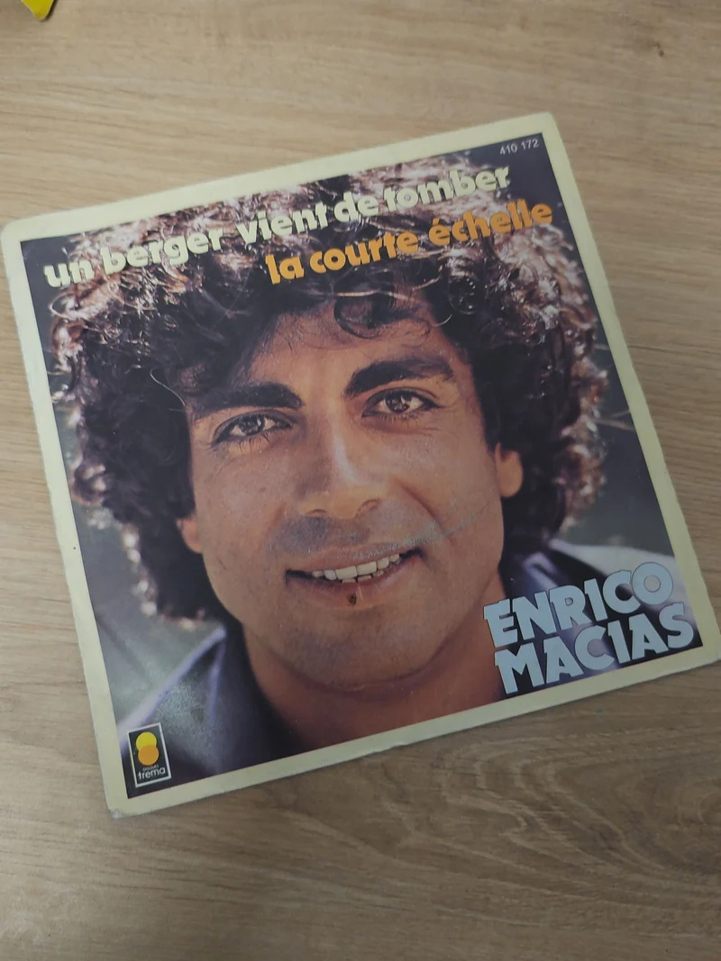 Vinyle 45 tours ancien Enrico Macias rétro, disque collection vintage chanson fr