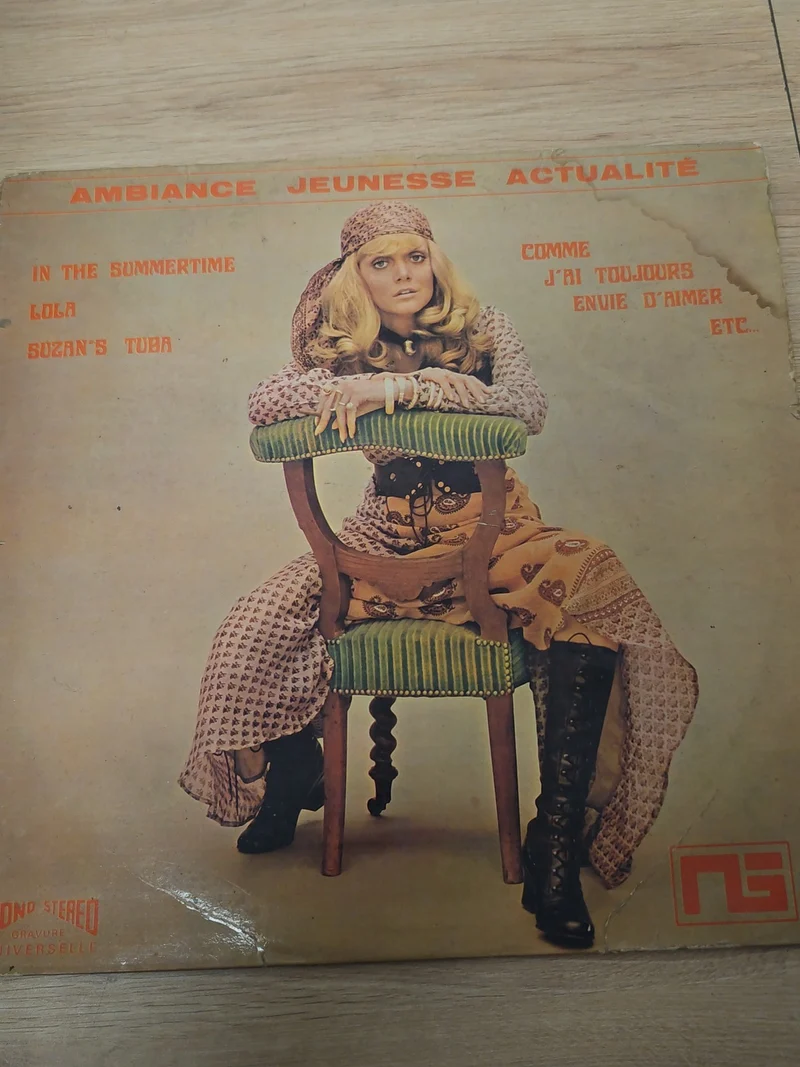 Vinyle 33 tours vintage Ambiance Jeunesse Actualité ancien disque rétro collecti