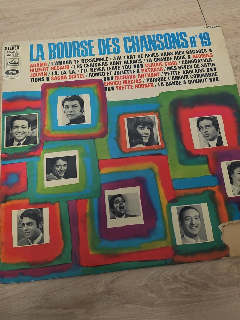 Vinyle 33 tours rétro La Bourse des Chansons ancien disque collection musique
